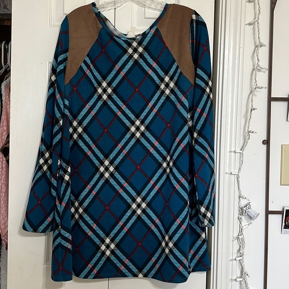 LilyPad Ladies Top Plaid Tunic Blouse Size 2X - Picture 2 of 7